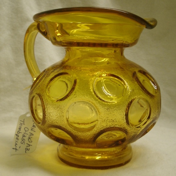 Vintage Kanawha Glass Thumbprint Pitcher Creamer - Picture 5 of 8